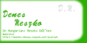 denes meszko business card